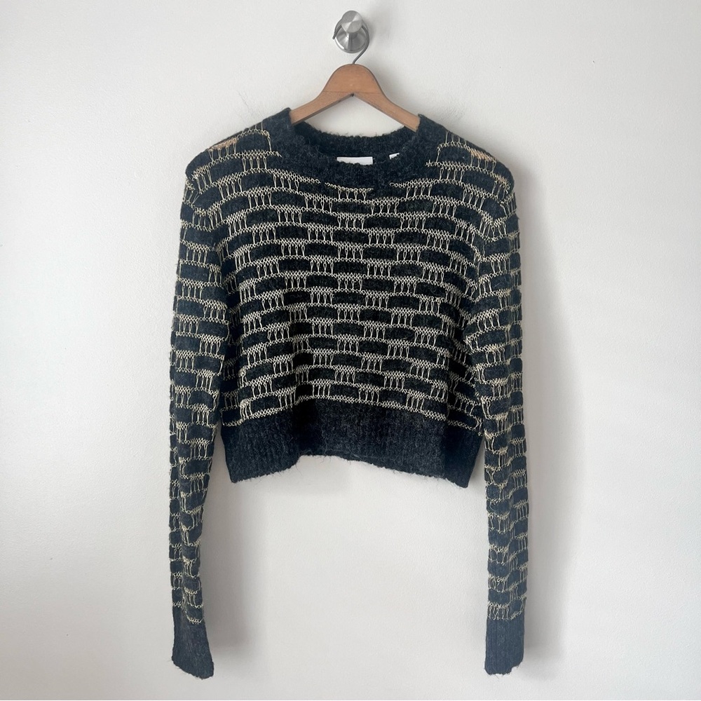 Collusion knit metallic sweater in black with gold detail